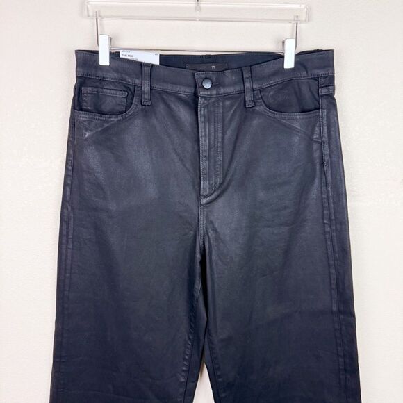 Joe's Jeans Black Mia Wide Leg Coated Pants Stretch Size 33 - Picture 3 of 8